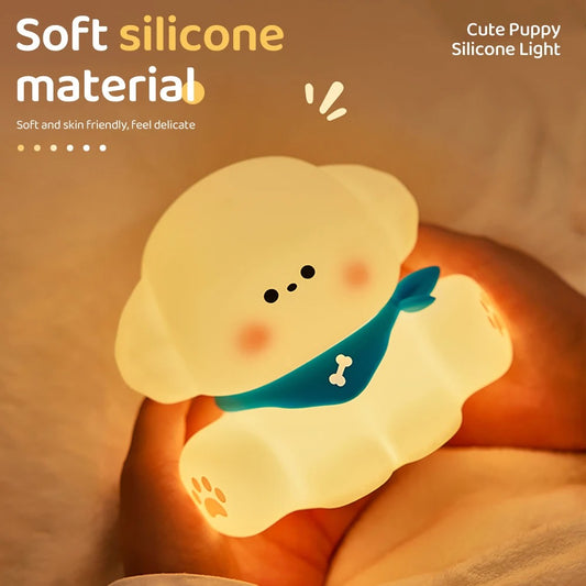 Adorable silicone dog night lamp for kids’ bedroom décor”
