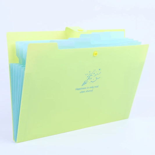 A4 5-Pocket File Folder – Push Lock Safety & Easy Organizing