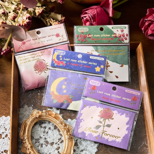 Lost Rose Vintage Floral Aesthetic Self-Adhesive Stickers