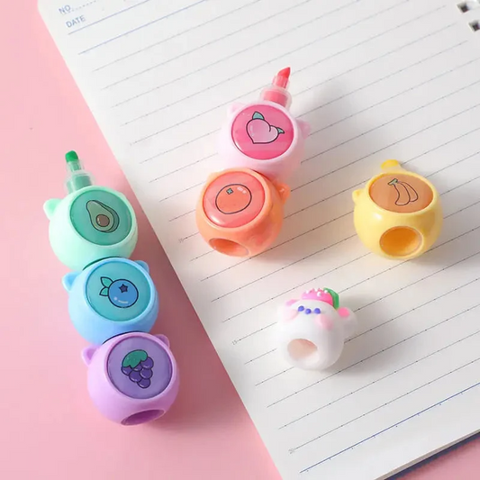 6-in-1 Bunny Highlighter Pen ✨ Pastel Magic for Kids