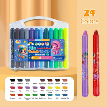 24-color Twistable Crayon Set - Rotating Core
