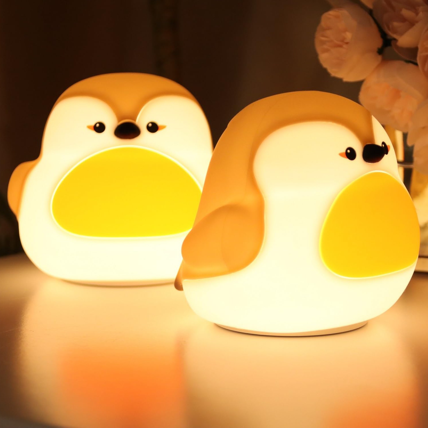 Adorable silicone penguin night lamp for kids’ bedroom décor