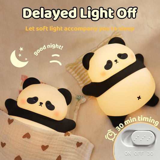 Adorable Panda Lamp – BPA-Free Rechargeable Bedside Light