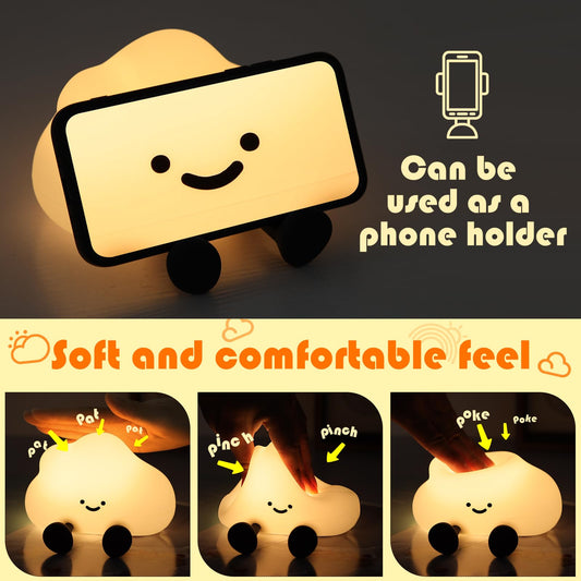 Rechargeable cloud-shaped night light with 3 brightness levels