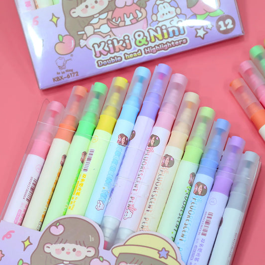 12-in-1 Dual Head Highlighter Pens ✨ For Doodling, Drawing & Journals