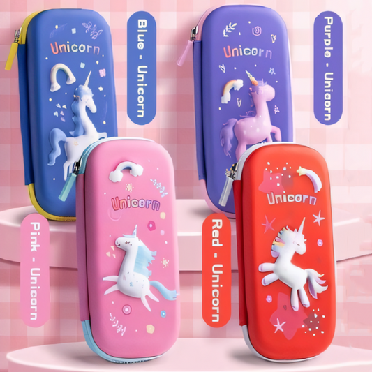 Magical 3D Unicorn EVA Pencil Case – Durable & Cute