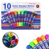2-in-1 Roller Stamper Marker Pen Set of 10 | Stamp & Draw with Ease