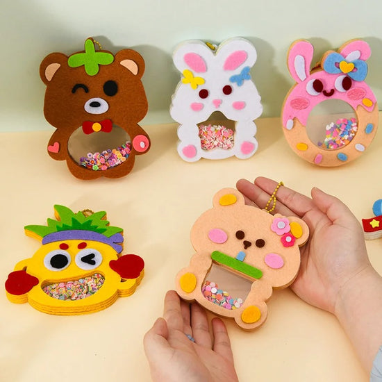 DIY Non-Woven Cartoon Shaking Pendant Craft Kit for Kids