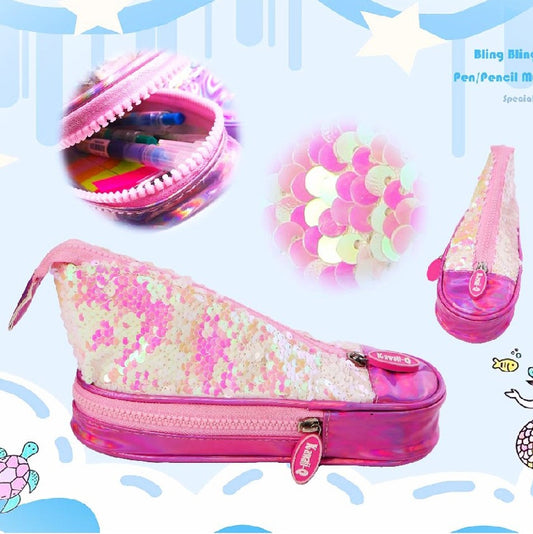 Sparkle Shoe PVC Pencil Pouch – Stylish & Spacious Organizer