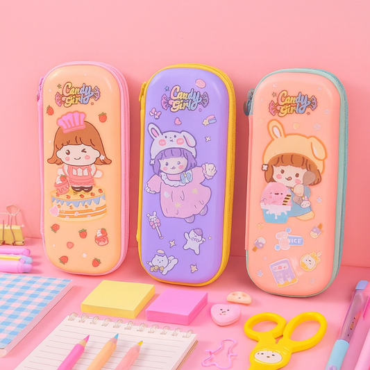 Cute Candy Girl Pencil Pouch - Stationery Organizer