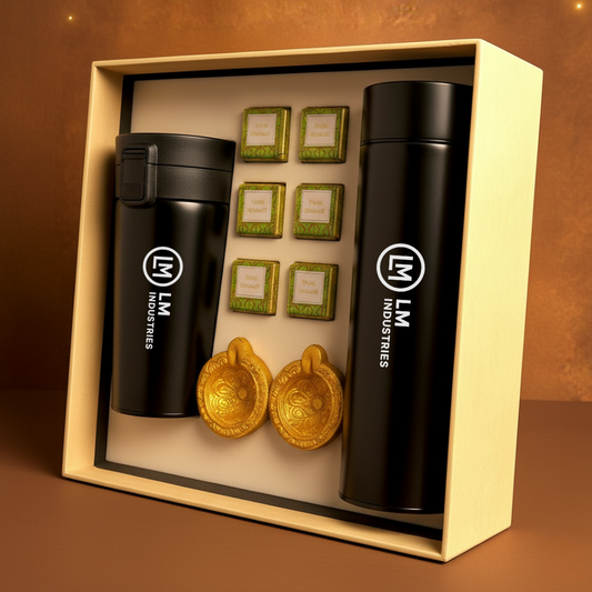 Elegant Diwali Special Corporate Gift Set with Mug, Bottle & Diyas
