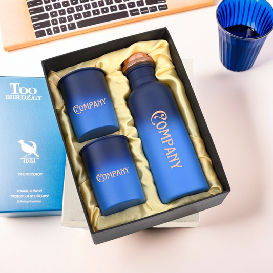 Premium Copper Bottle with 2 Mugs Set – Ideal for Corporate Occasions