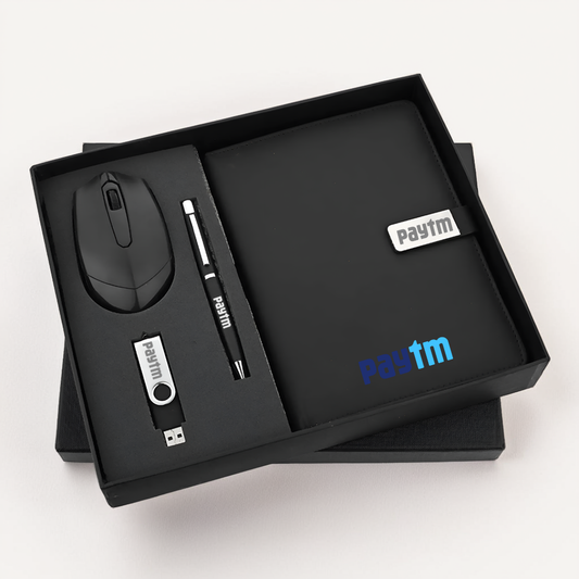 4-in-1 Executive Gift Set: Premium Pen, Mouse, USB Drive & Diary