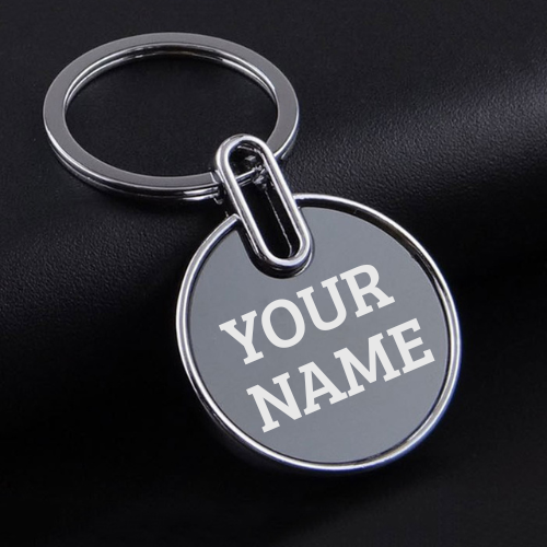 Sleek Round Metal Keychain