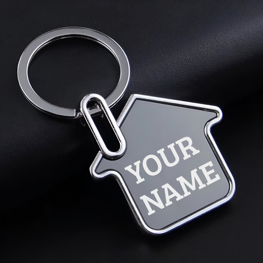 Personalized House Shape Keychain