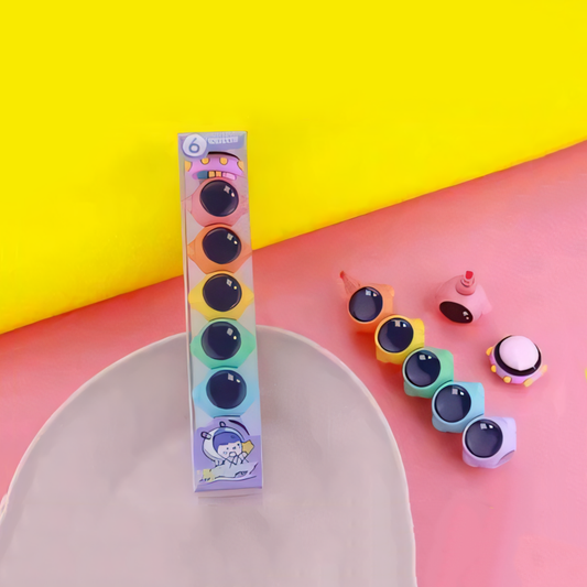 6-in-1 Astronaut Head Highlighters 🌈 | Space Fun Pack