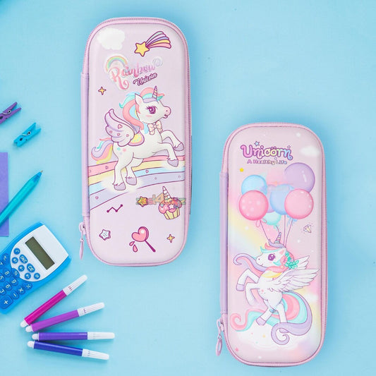 3D EVA Colorful Unicorn Zipper Pencil Pouch