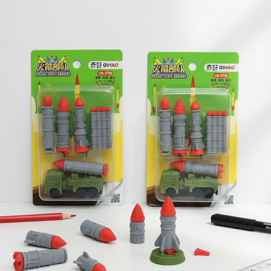 Military Army Rocket Launcher Eraser Set in army green color