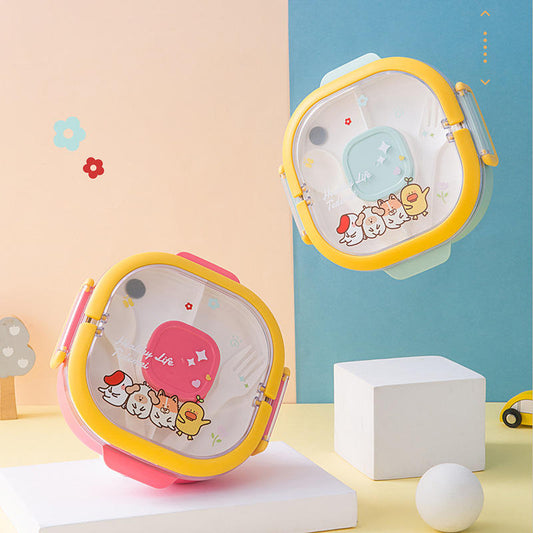 Cute Animal Lunch Box 🥗 | 700ml Stainless Steel Delight!