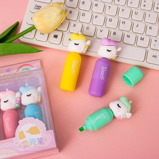 6-in-1 Unicorn Highlighters | Colorful Notes, Happy Vibes