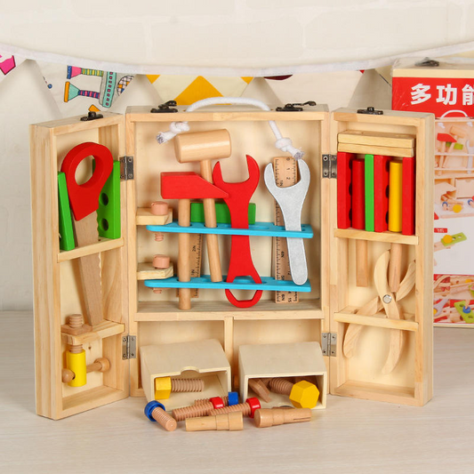 Wooden Tool Set for Kids – Educational Building Blocks & Pretend Play Toys