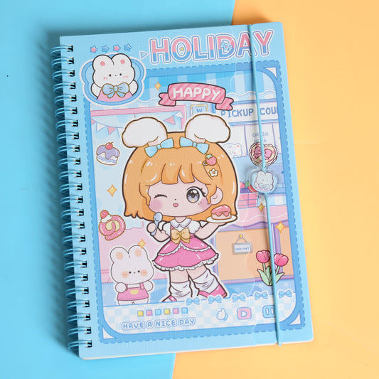 Kawaii Girl's Sweet Moments Spiral Notebook