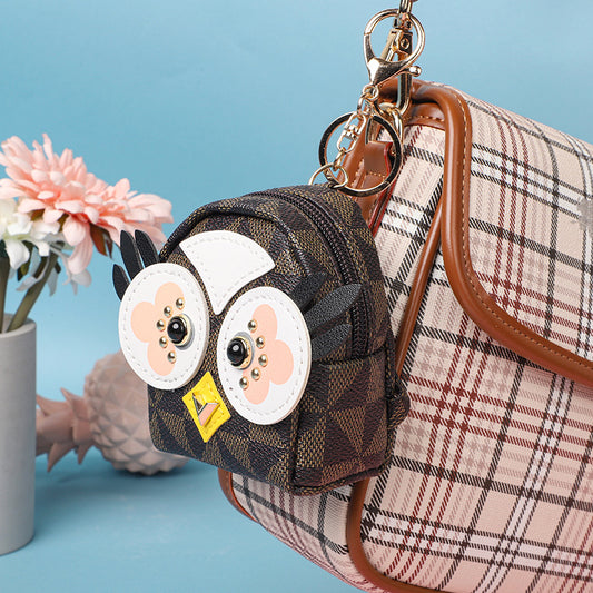 Cute Owl Backpack Coin Purse Keyring
