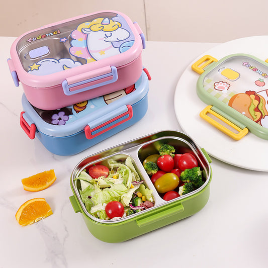 Cute Animal Steel Lunch Box – 850ml of Fun & Freshness!
