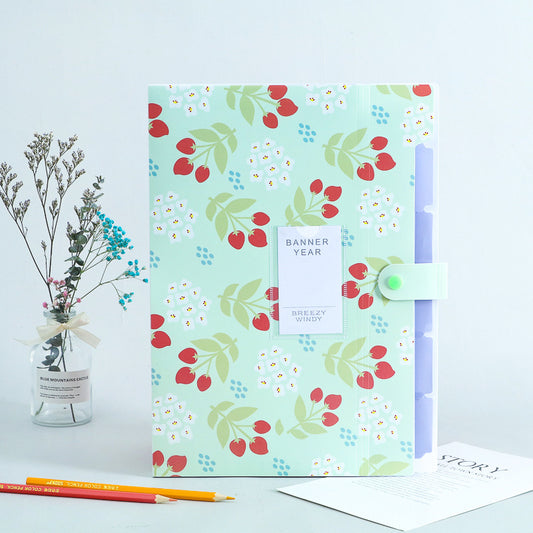A4 6-Pocket Flower File Folder – Stylish & Spacious