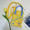 Knit Crossbody Sling Bag – Flower Pattern