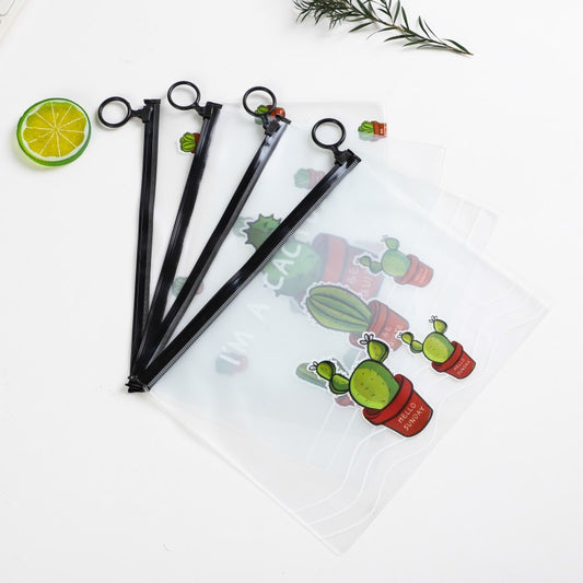 Cactus Themed Transparent Zipper Pouch