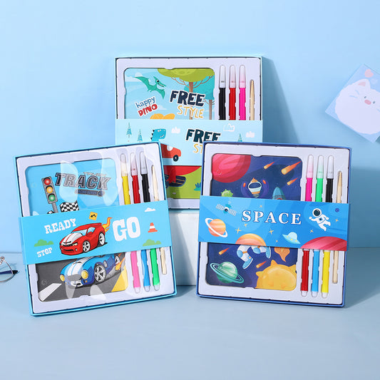 Magic Scratch & Paint Combo Book Set – 6 Watercolor Pens Inside