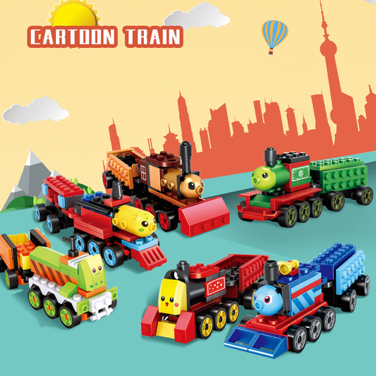 Cartoon Train DIY Building Block Toy