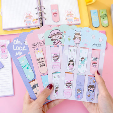 Cute Magnetic Cartoon Bookmarks Set for Kids