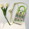 Knit Crossbody Sling Bag – Flower Pattern