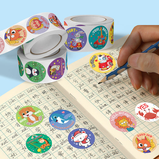 Animal Theme Sticker Roll - 500 Stickers