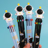 Astronaut 10-color ball pen with space-themed design and 3D topper
