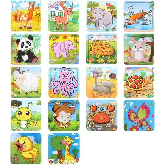 Animal Wooden Jigsaw Puzzle - 1 Pcs for Toddlers & Kids