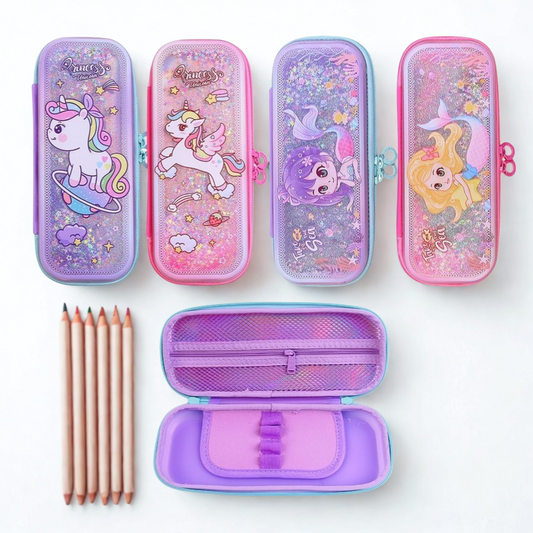 Kids' Magical Quicksand Unicorn Mermaid Pencil Case
