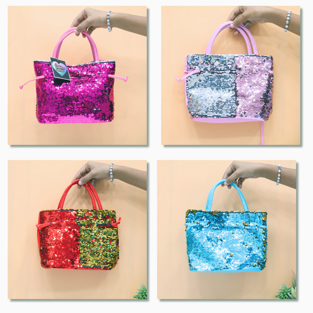 Lovely Girls Sequin Dual Tone Crossbody Bag Giftoo