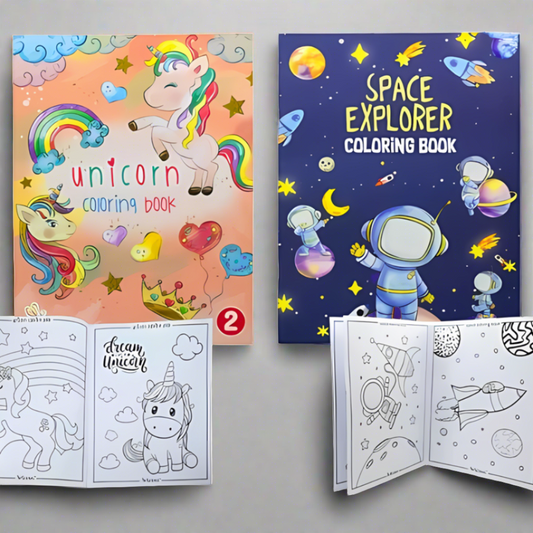 Space & Unicorn Theme Coloring Book For kids