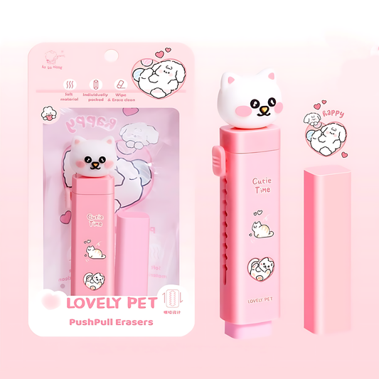 Lovely Cat Push Pull Sliding Eraser