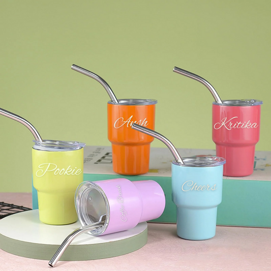 Mini Stainless Steel Sipper with Straw 50-80ml