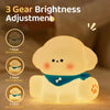 Rechargeable puppy night light with tap control and auto timer