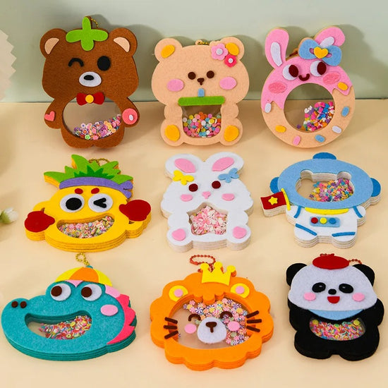 Kids Craft Kit Non-Woven Cartoon Shaker Pendant DIY Activity