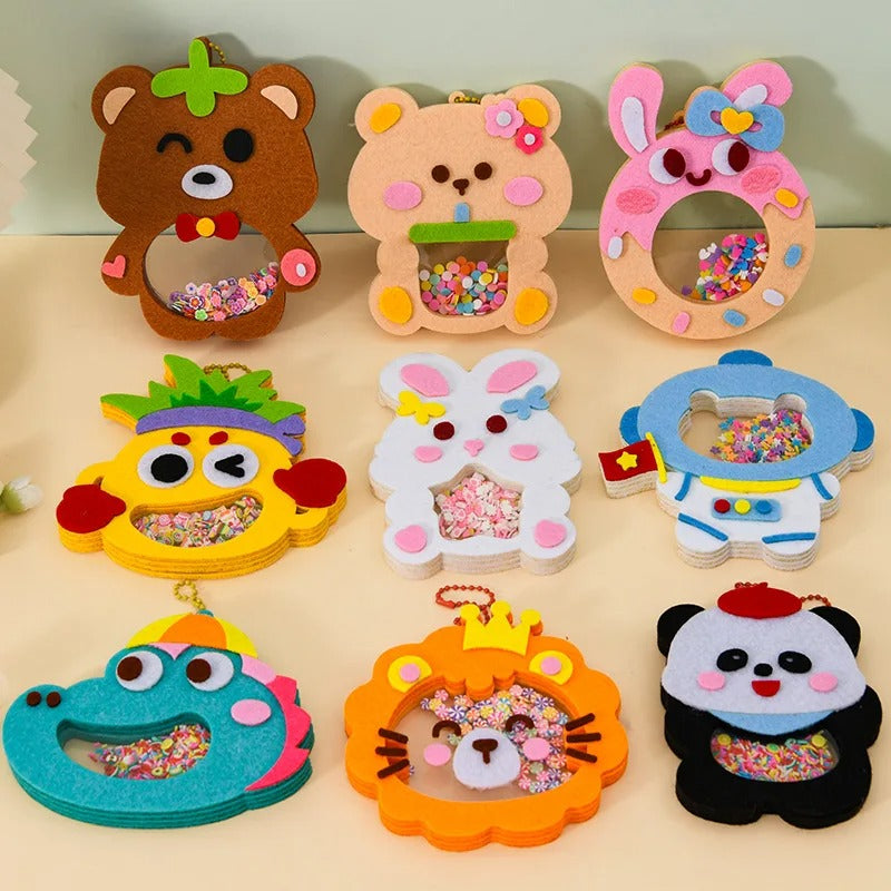 Kids Craft Kit Non-Woven Cartoon Shaker Pendant DIY Activity