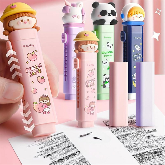 Cartoon Push Pull Sliding Retractable Eraser | Adorable & Handy