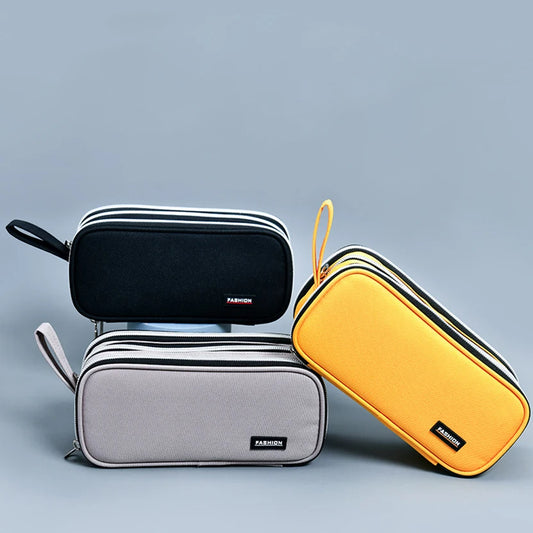 Multifunctional Large Capacity Pencil Case with 3 Zippers