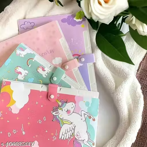 Magical Unicorn File Folder ✨ | Secure Push Lock & A4 Storage