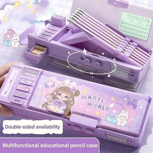 Magic World Lock & Store! Large Capacity Multi-Layer Pencil Case
